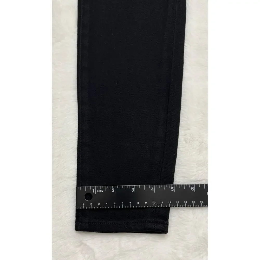 Pistola Audrey Mid Rise Skinny Jeans Dark Vinyl Black Stretch Size 27 NWT